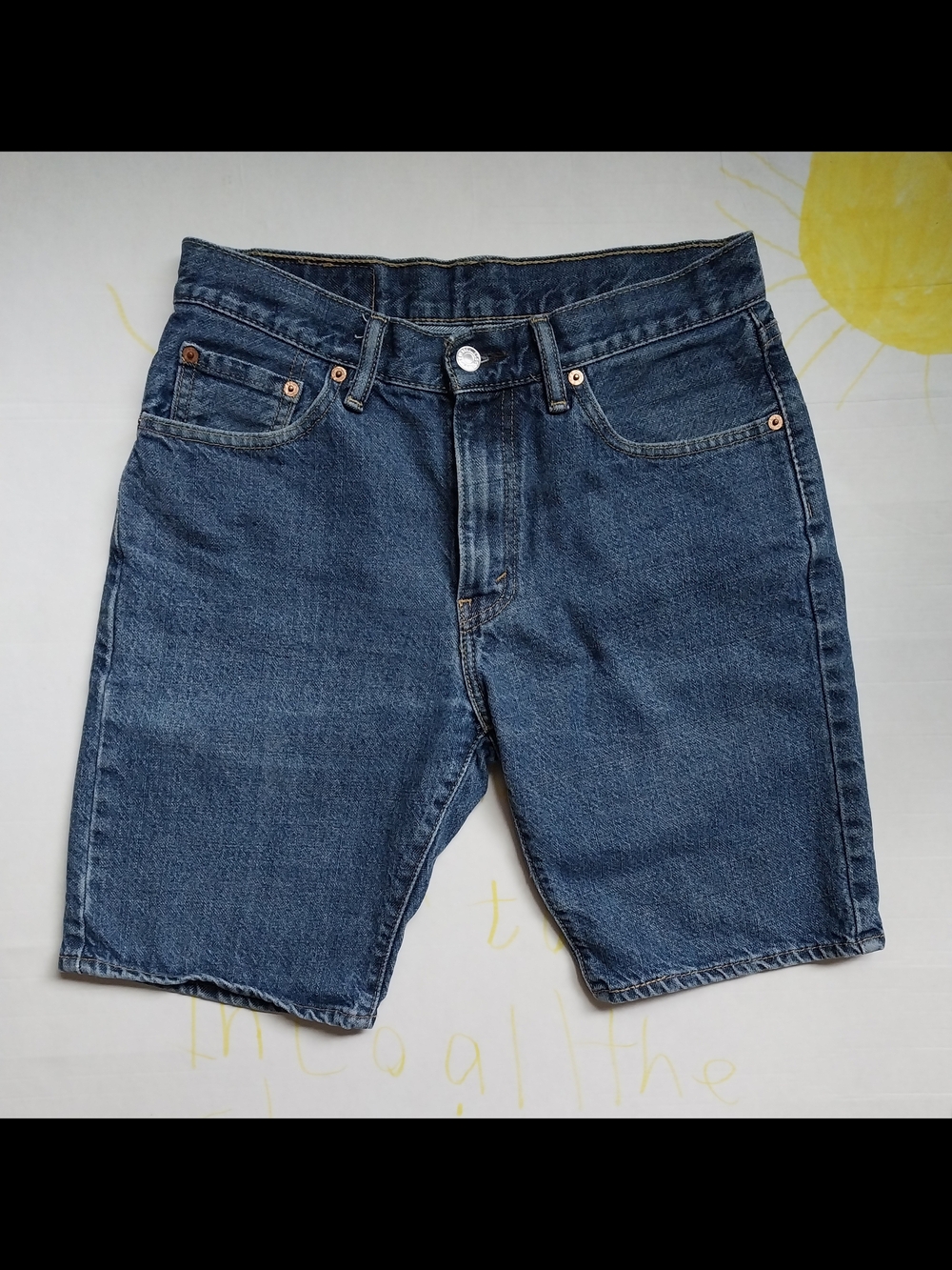 Levi's 505 Blue Denim Jean Shorts - Classic 5-Pocket W30
